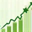 Icon representing a graph showing positive results